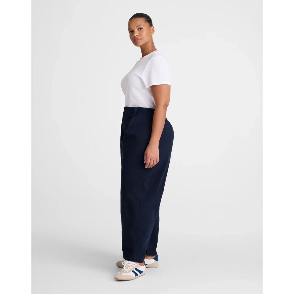 MADEWELL The Plus Barrel-Leg Chino Pant 14W Navy Blue Stretch Twill NWT B64